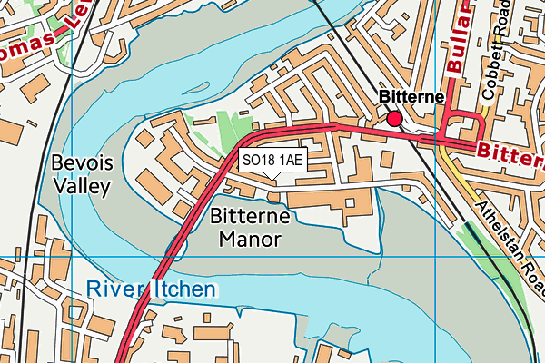 SO18 1AE map - OS VectorMap District (Ordnance Survey)