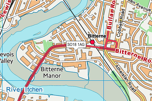 SO18 1AG map - OS VectorMap District (Ordnance Survey)