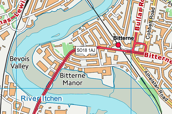 SO18 1AJ map - OS VectorMap District (Ordnance Survey)