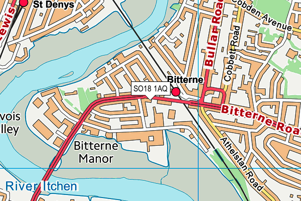 SO18 1AQ map - OS VectorMap District (Ordnance Survey)