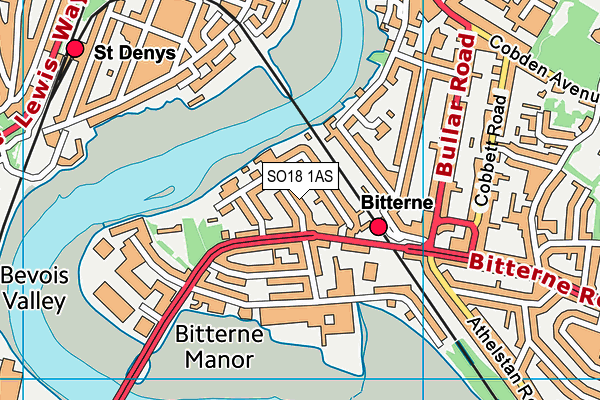 SO18 1AS map - OS VectorMap District (Ordnance Survey)