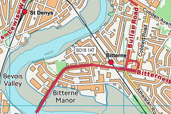 SO18 1AT map - OS VectorMap District (Ordnance Survey)