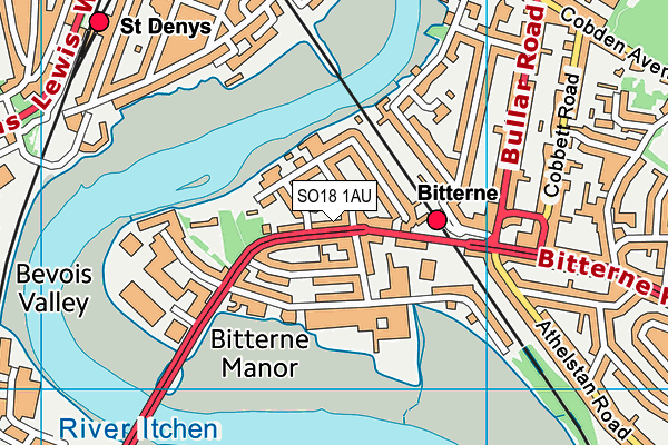 SO18 1AU map - OS VectorMap District (Ordnance Survey)