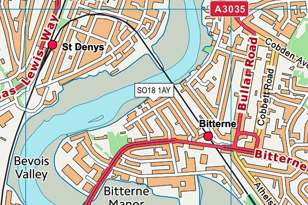 SO18 1AY map - OS VectorMap District (Ordnance Survey)