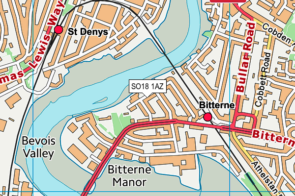 SO18 1AZ map - OS VectorMap District (Ordnance Survey)