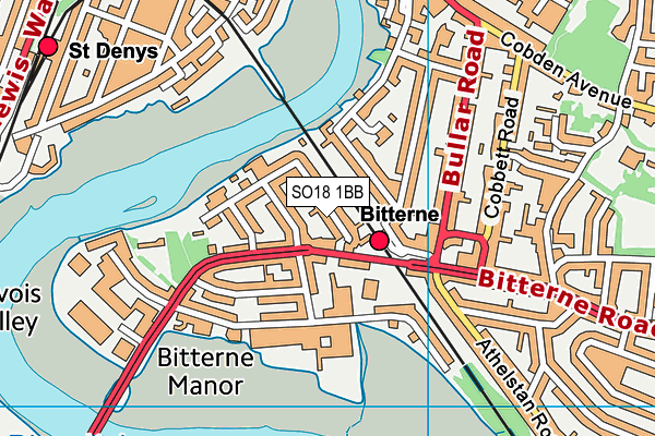 SO18 1BB map - OS VectorMap District (Ordnance Survey)