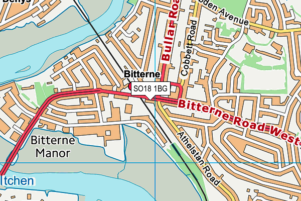 SO18 1BG map - OS VectorMap District (Ordnance Survey)