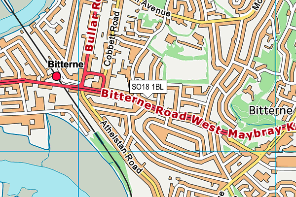 SO18 1BL map - OS VectorMap District (Ordnance Survey)