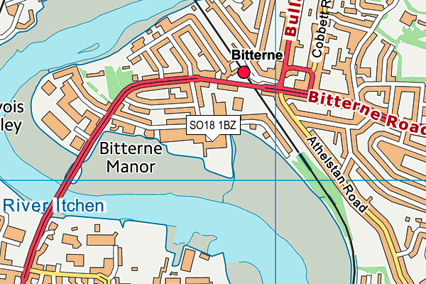 SO18 1BZ map - OS VectorMap District (Ordnance Survey)