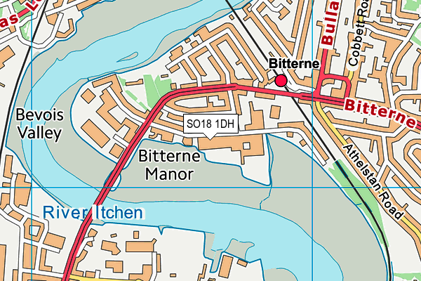 SO18 1DH map - OS VectorMap District (Ordnance Survey)