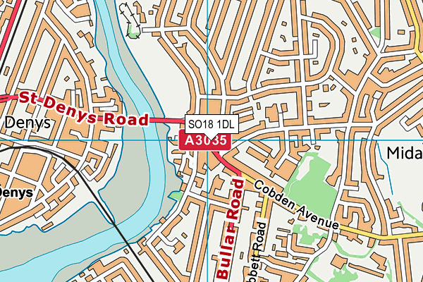 SO18 1DL map - OS VectorMap District (Ordnance Survey)