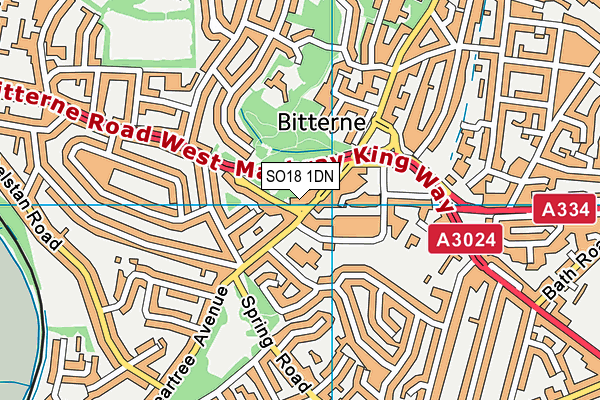 SO18 1DN map - OS VectorMap District (Ordnance Survey)