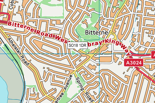 SO18 1DR map - OS VectorMap District (Ordnance Survey)