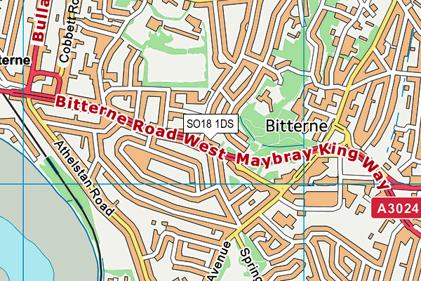 SO18 1DS map - OS VectorMap District (Ordnance Survey)