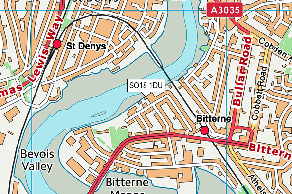 SO18 1DU map - OS VectorMap District (Ordnance Survey)