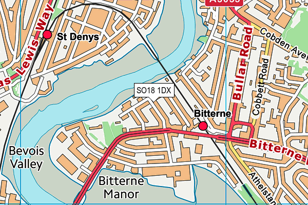 SO18 1DX map - OS VectorMap District (Ordnance Survey)