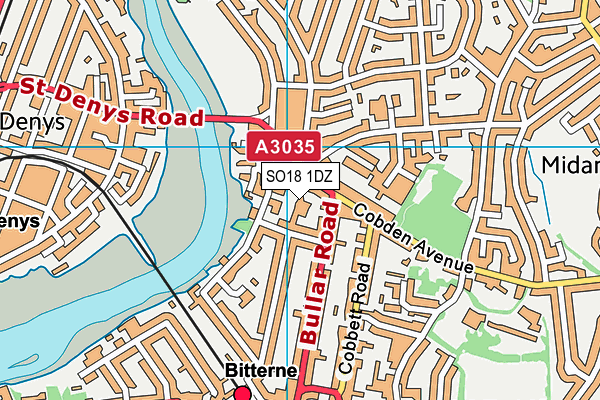 SO18 1DZ map - OS VectorMap District (Ordnance Survey)