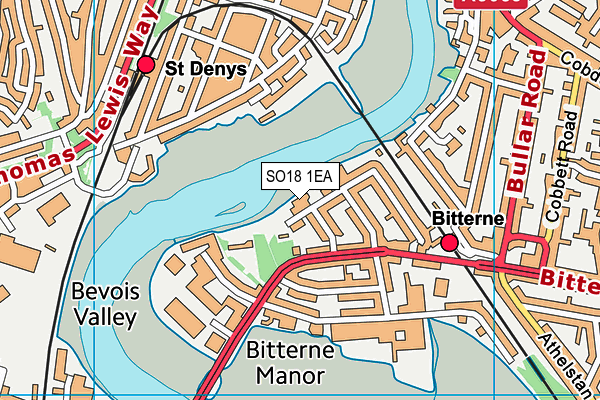 SO18 1EA map - OS VectorMap District (Ordnance Survey)