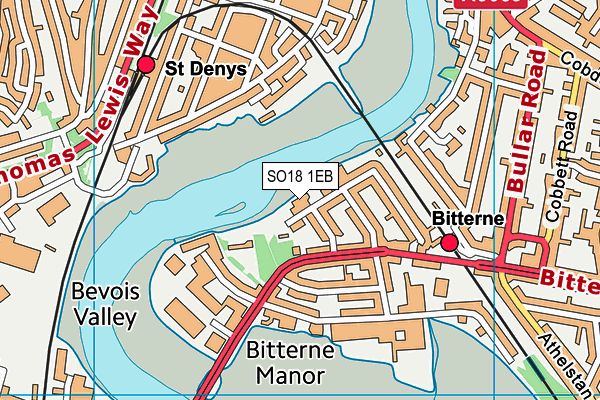 SO18 1EB map - OS VectorMap District (Ordnance Survey)