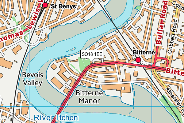 SO18 1EE map - OS VectorMap District (Ordnance Survey)