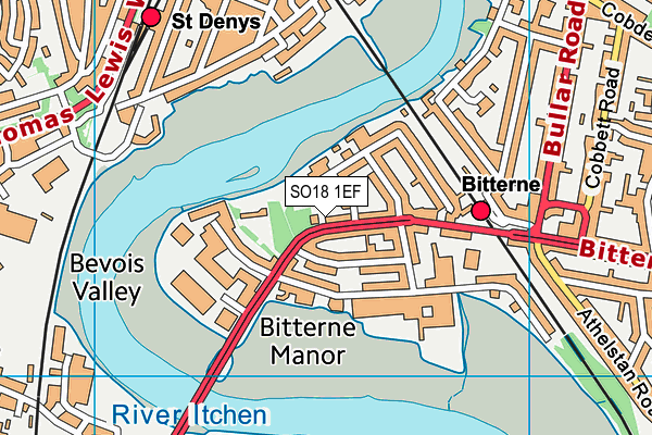 SO18 1EF map - OS VectorMap District (Ordnance Survey)