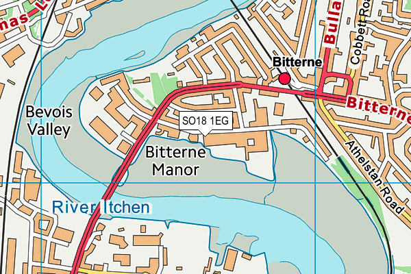 SO18 1EG map - OS VectorMap District (Ordnance Survey)