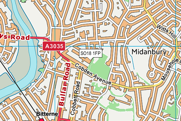 SO18 1FP map - OS VectorMap District (Ordnance Survey)