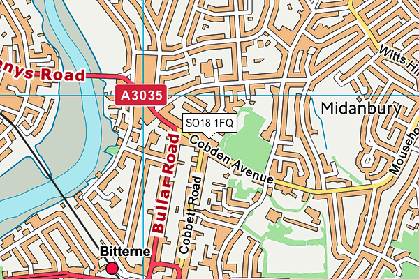 SO18 1FQ map - OS VectorMap District (Ordnance Survey)