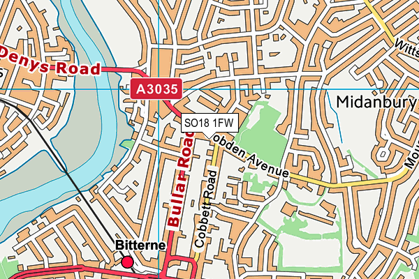 SO18 1FW map - OS VectorMap District (Ordnance Survey)