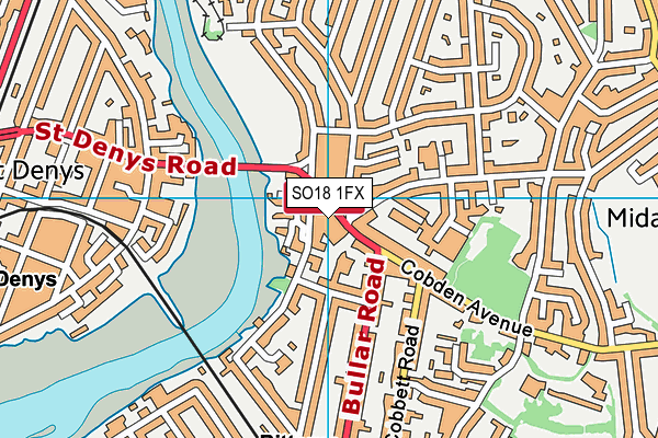 SO18 1FX map - OS VectorMap District (Ordnance Survey)