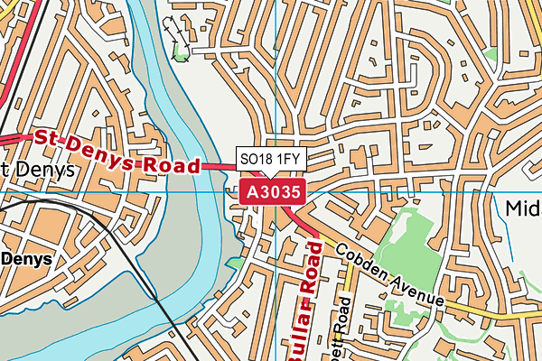 SO18 1FY map - OS VectorMap District (Ordnance Survey)