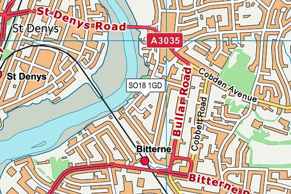 SO18 1GD map - OS VectorMap District (Ordnance Survey)