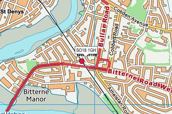 SO18 1GH map - OS VectorMap District (Ordnance Survey)