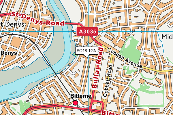 SO18 1GN map - OS VectorMap District (Ordnance Survey)