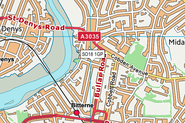 SO18 1GP map - OS VectorMap District (Ordnance Survey)