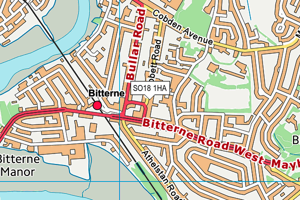 SO18 1HA map - OS VectorMap District (Ordnance Survey)