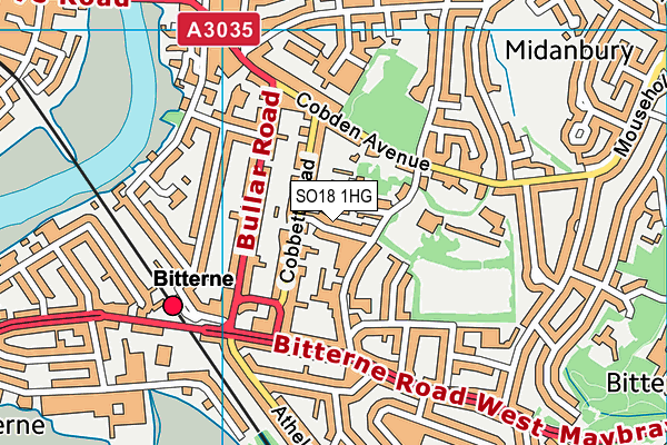 SO18 1HG map - OS VectorMap District (Ordnance Survey)