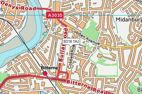 SO18 1HJ map - OS VectorMap District (Ordnance Survey)