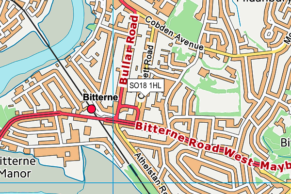 SO18 1HL map - OS VectorMap District (Ordnance Survey)