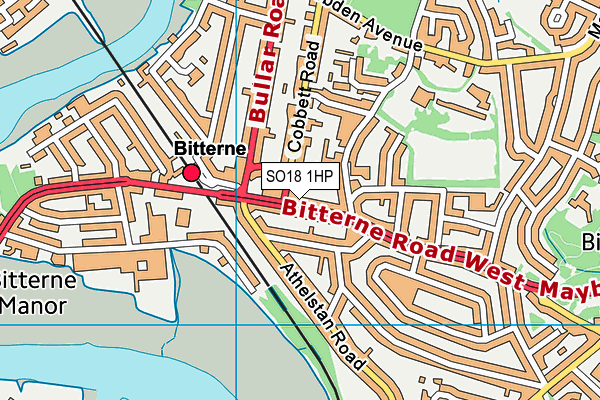 SO18 1HP map - OS VectorMap District (Ordnance Survey)