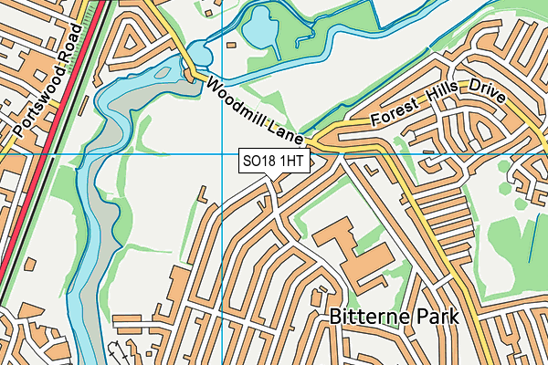 SO18 1HT map - OS VectorMap District (Ordnance Survey)