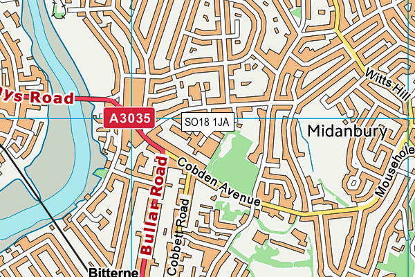 SO18 1JA map - OS VectorMap District (Ordnance Survey)