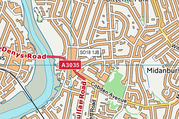 SO18 1JB map - OS VectorMap District (Ordnance Survey)