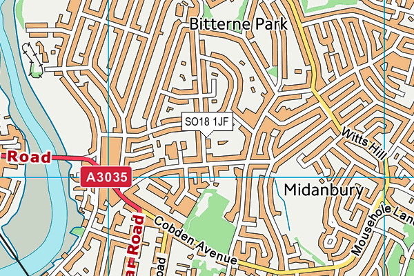 SO18 1JF map - OS VectorMap District (Ordnance Survey)