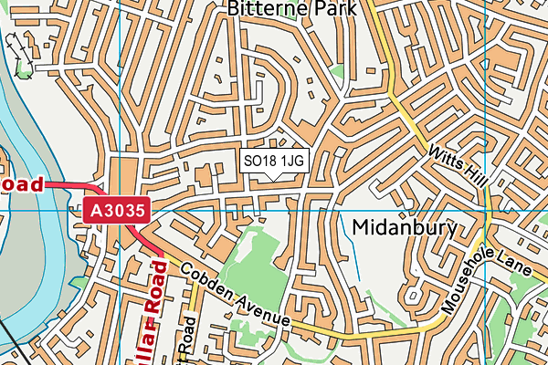 SO18 1JG map - OS VectorMap District (Ordnance Survey)