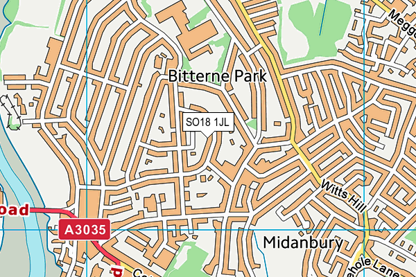 SO18 1JL map - OS VectorMap District (Ordnance Survey)