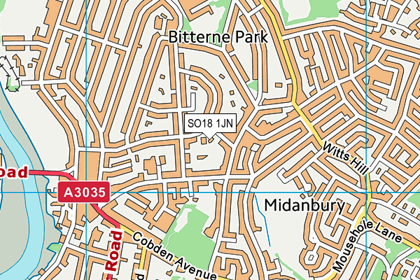 SO18 1JN map - OS VectorMap District (Ordnance Survey)