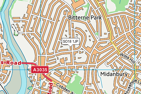 SO18 1JP map - OS VectorMap District (Ordnance Survey)