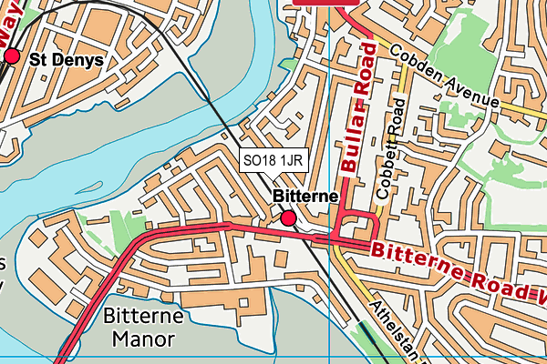 SO18 1JR map - OS VectorMap District (Ordnance Survey)