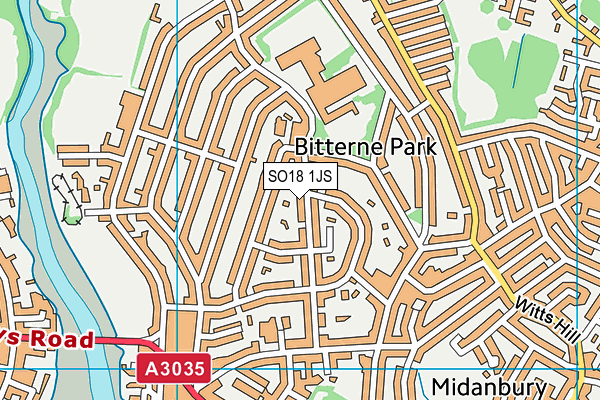 SO18 1JS map - OS VectorMap District (Ordnance Survey)